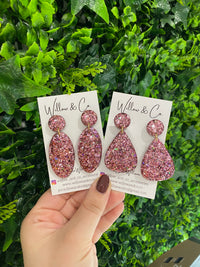 Large Oval Dangle Plum Blush