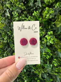 1.5 Studs Fuchsia Glaze