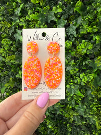 Large Oval Dangle Mimosa Bloom