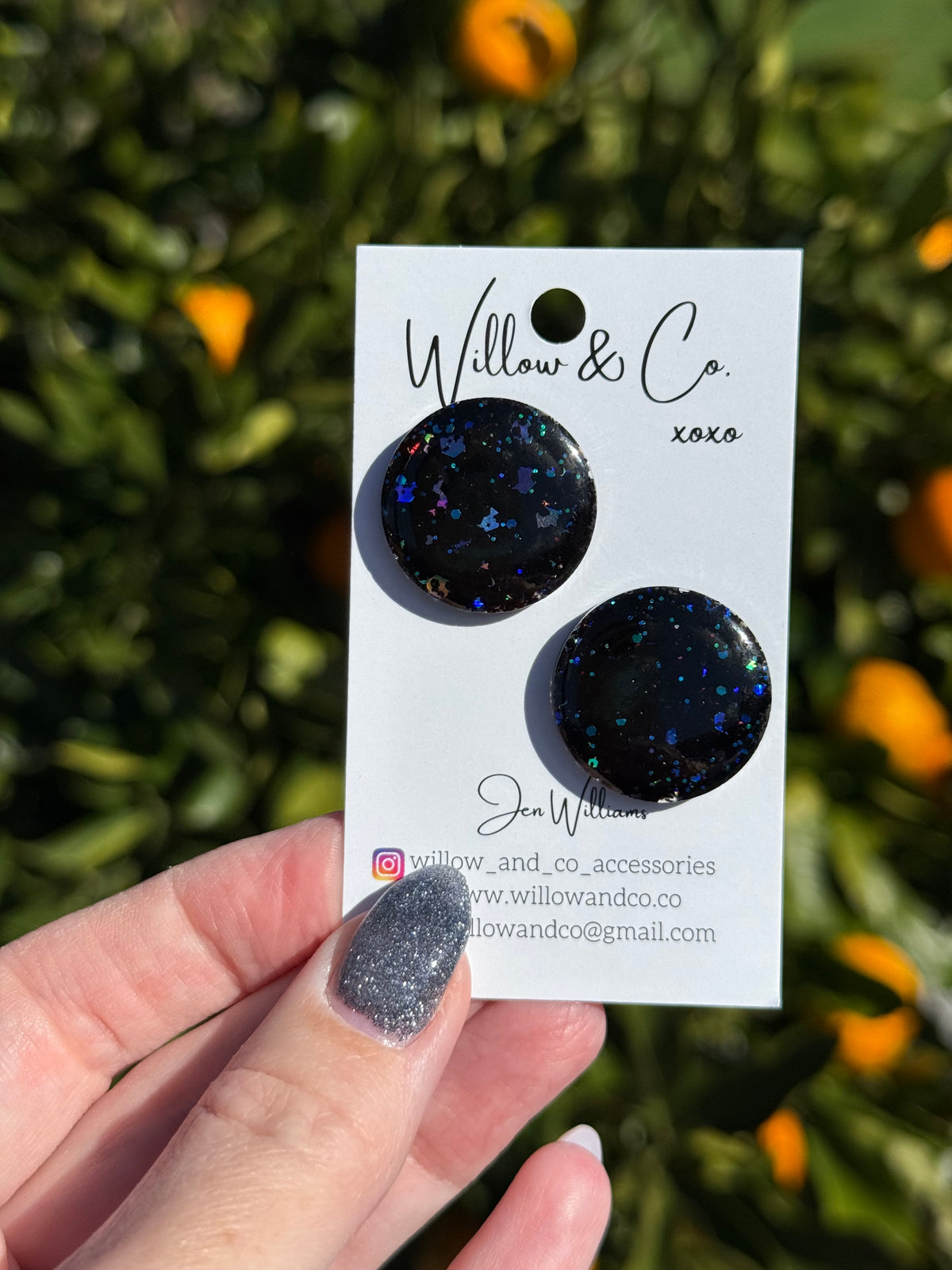 Maxi Stud Black Opal