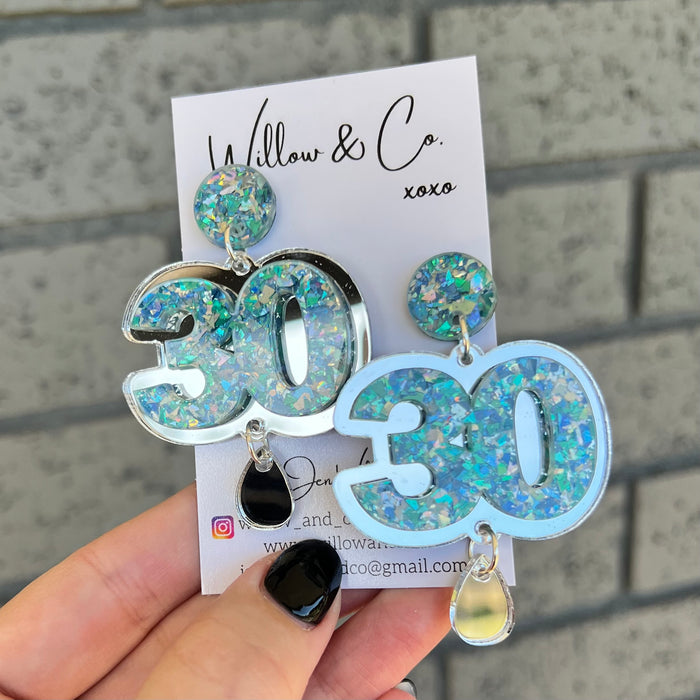 30 XL Birthday Dangles
