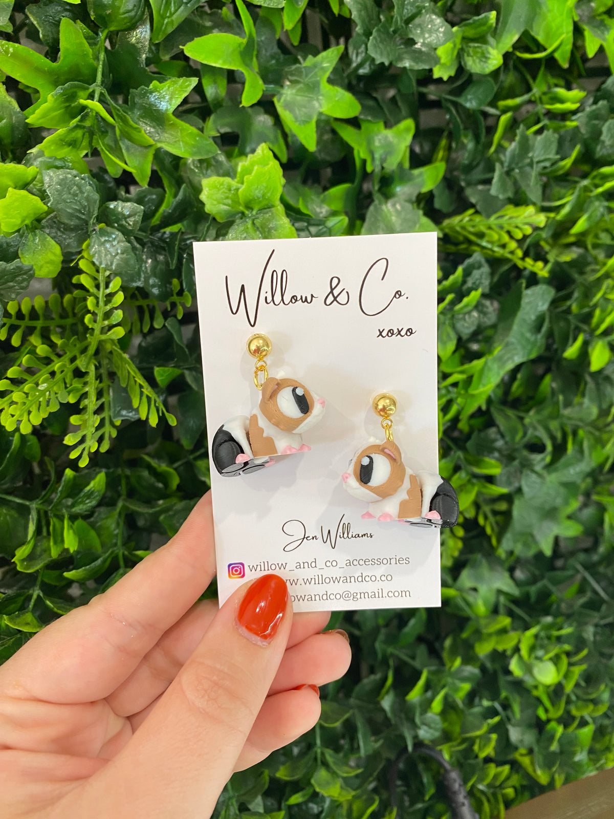 3D Guinea Pig dangle earrings