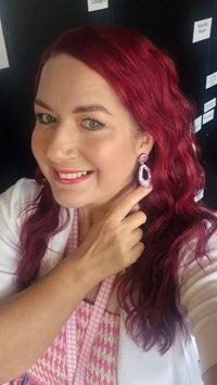 Feature Teardrop Dangle Baby Pink
