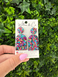 Long Arch Dangle Confetti Glam