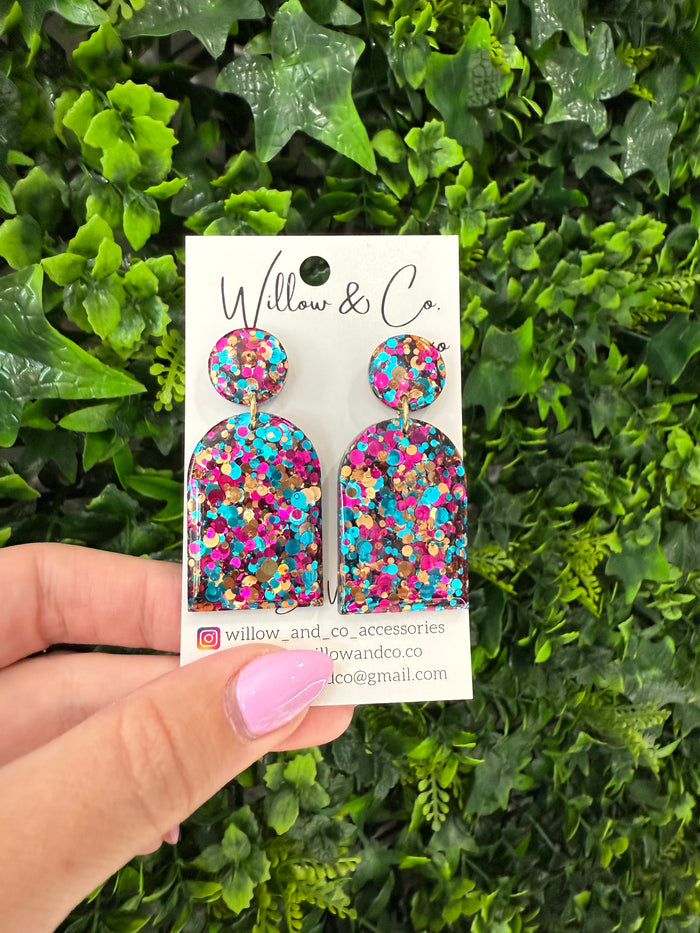 Long Arch Dangle Confetti Glam