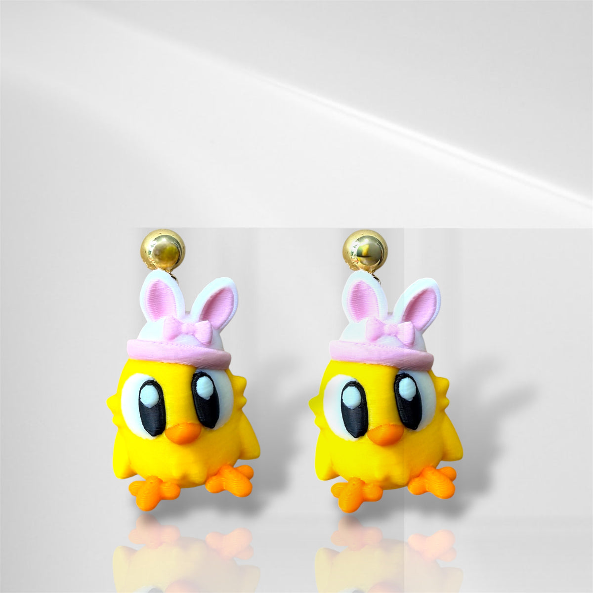 3D Easter Chick Dangle Earrings