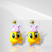 3D Easter Chick Dangle Earrings