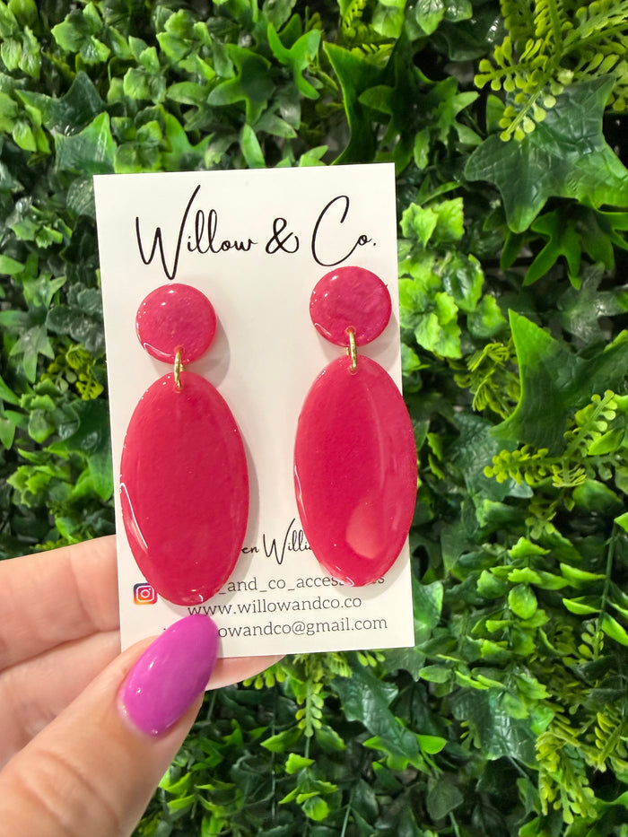 Large Oval Dangle Cherry Glaze