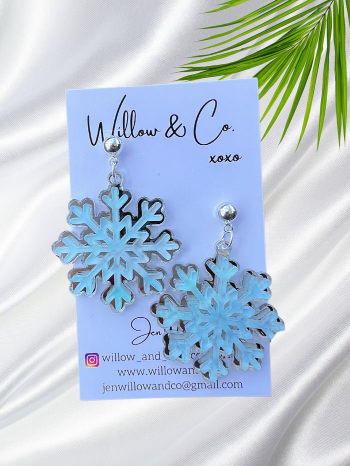 SNOWFLAKE HANDPAINTED DANGLE