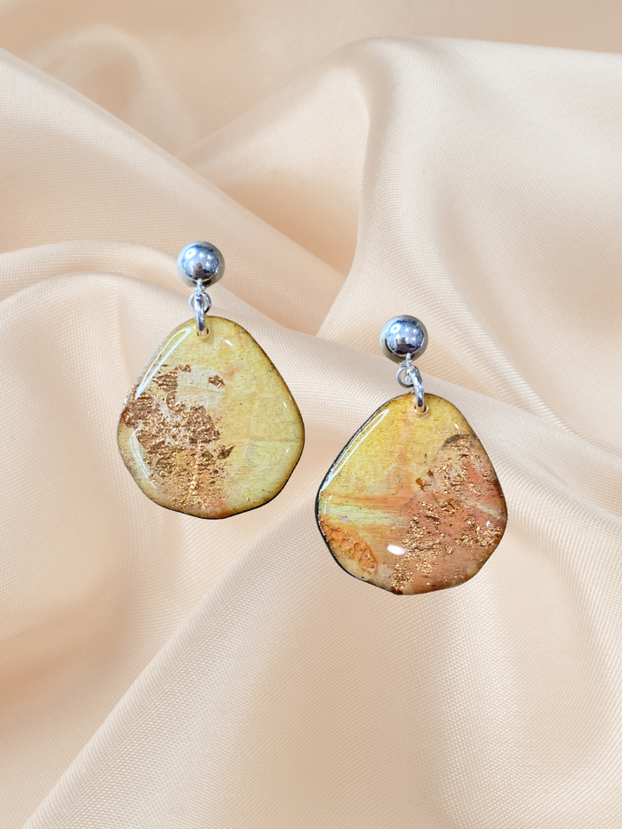 Mini Gem Painted Dangles Rose Gold Bloom