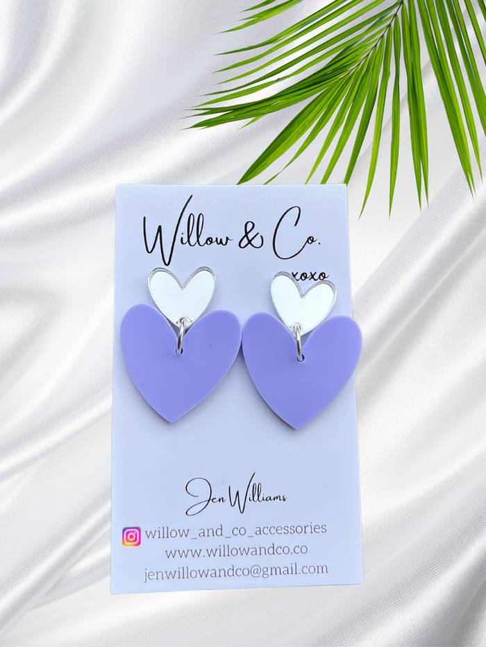 MIDI HEART DANGLE Pastel Lilac