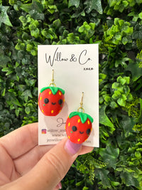 3D Strawberry Dangle Earring