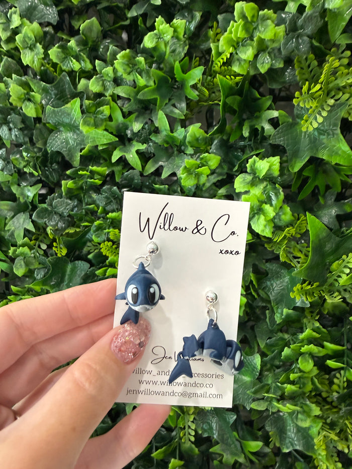 3D Shark Dangle Earrings