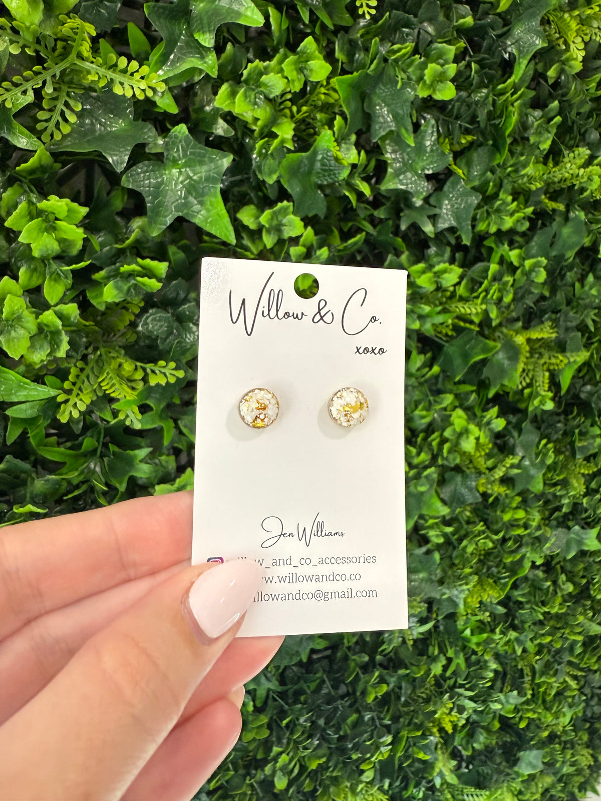 MINI Stud Gold & White