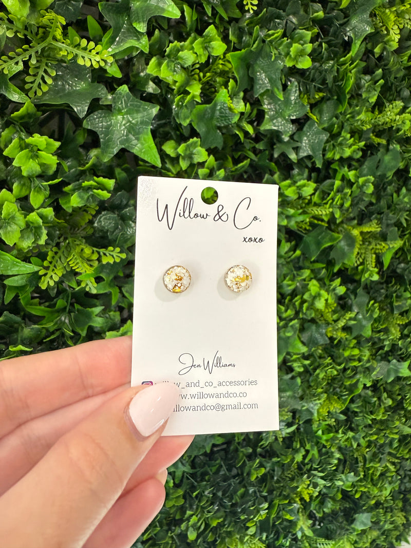 MINI Stud Gold & White