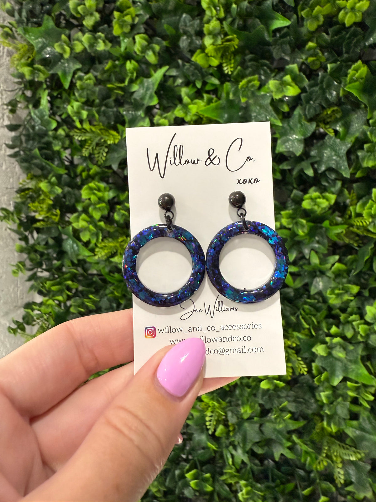 MIDI Hoop Dangle Sapphire