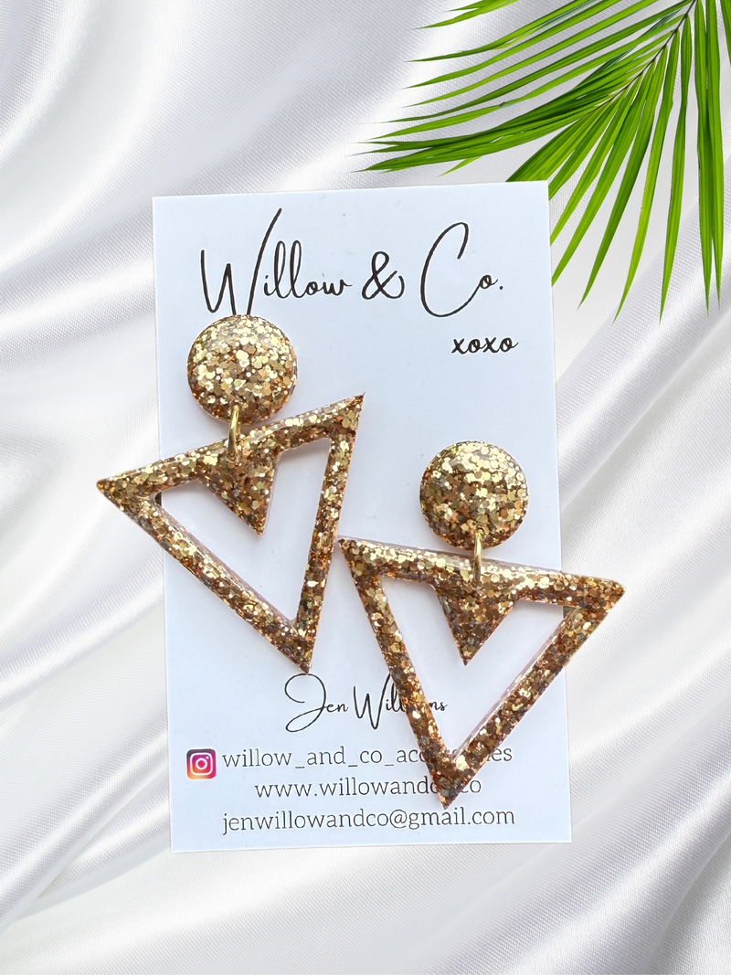 Statement Triad Dangles Golden Hour