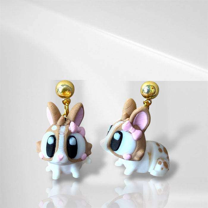3D Bunny Dangle Earrings