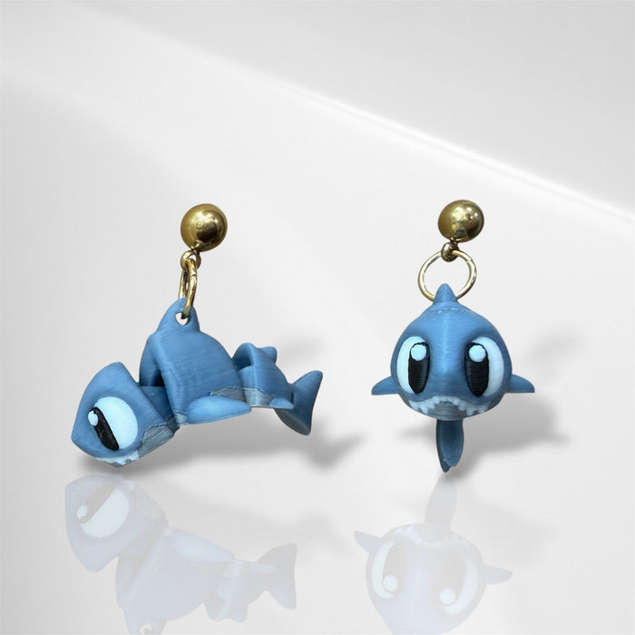 3D Shark Dangle Earrings