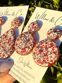 Large Dangle Scarlet Sparkle
