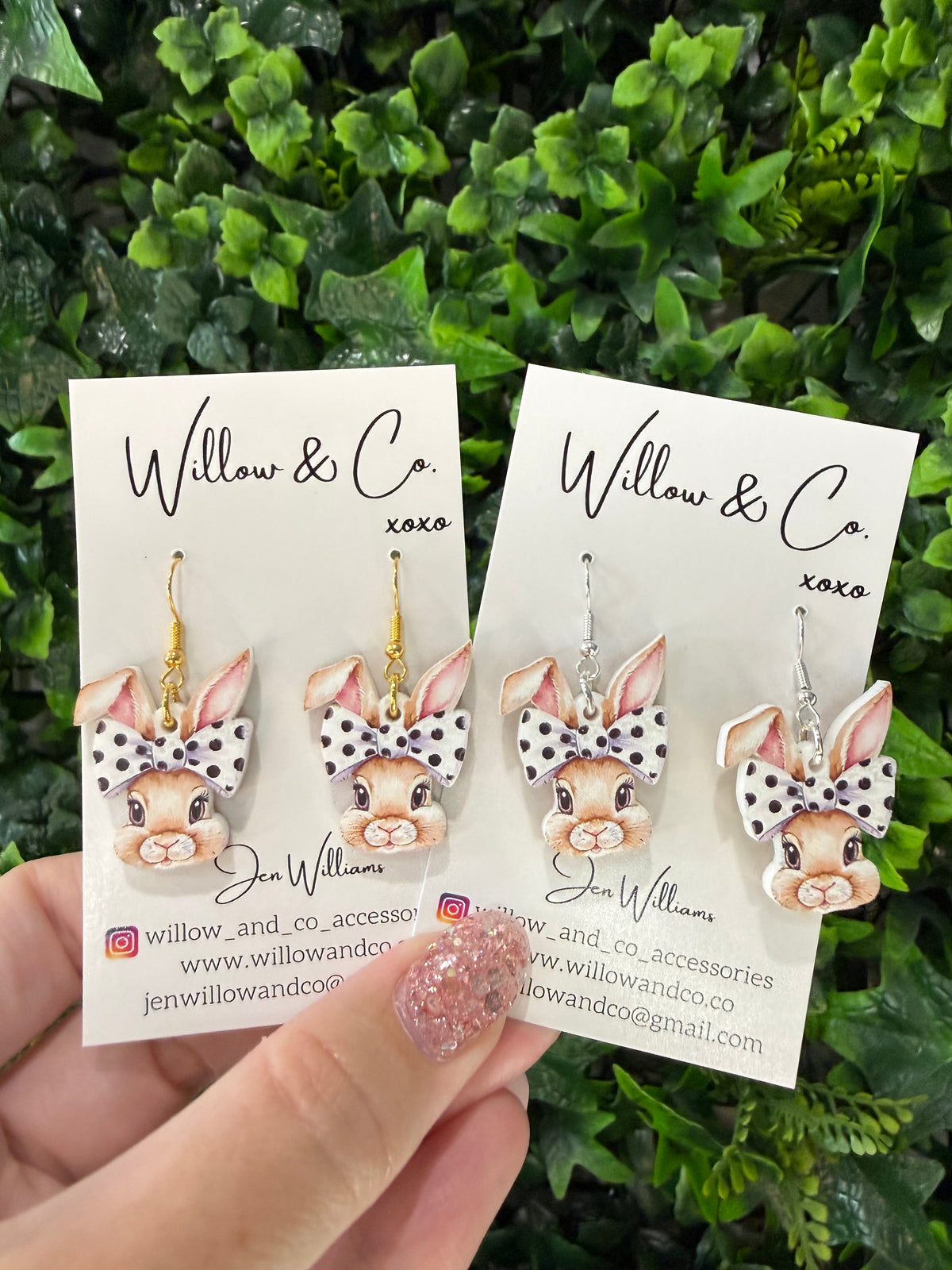 Bow Bunny Easter Dangle