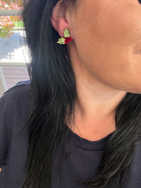 Christmas Holly Studs