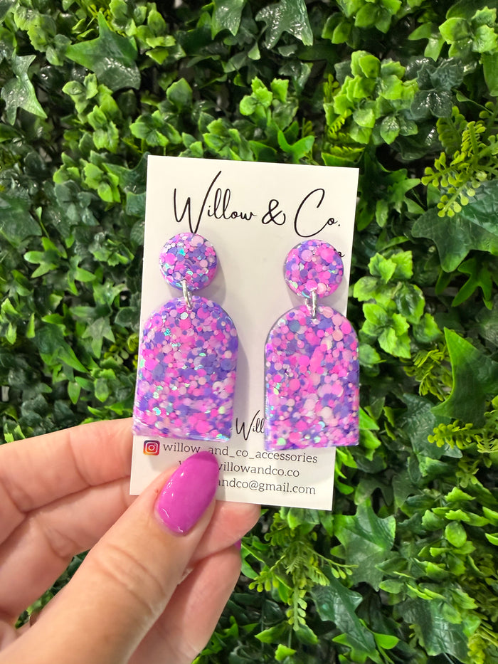 Long Arch Dangle Violet Dreams