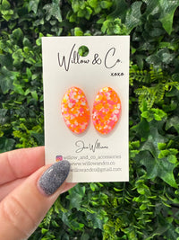 Organic Oval Stud Mimosa Bloom