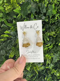 Clay Christmas Tree Dangle Gold