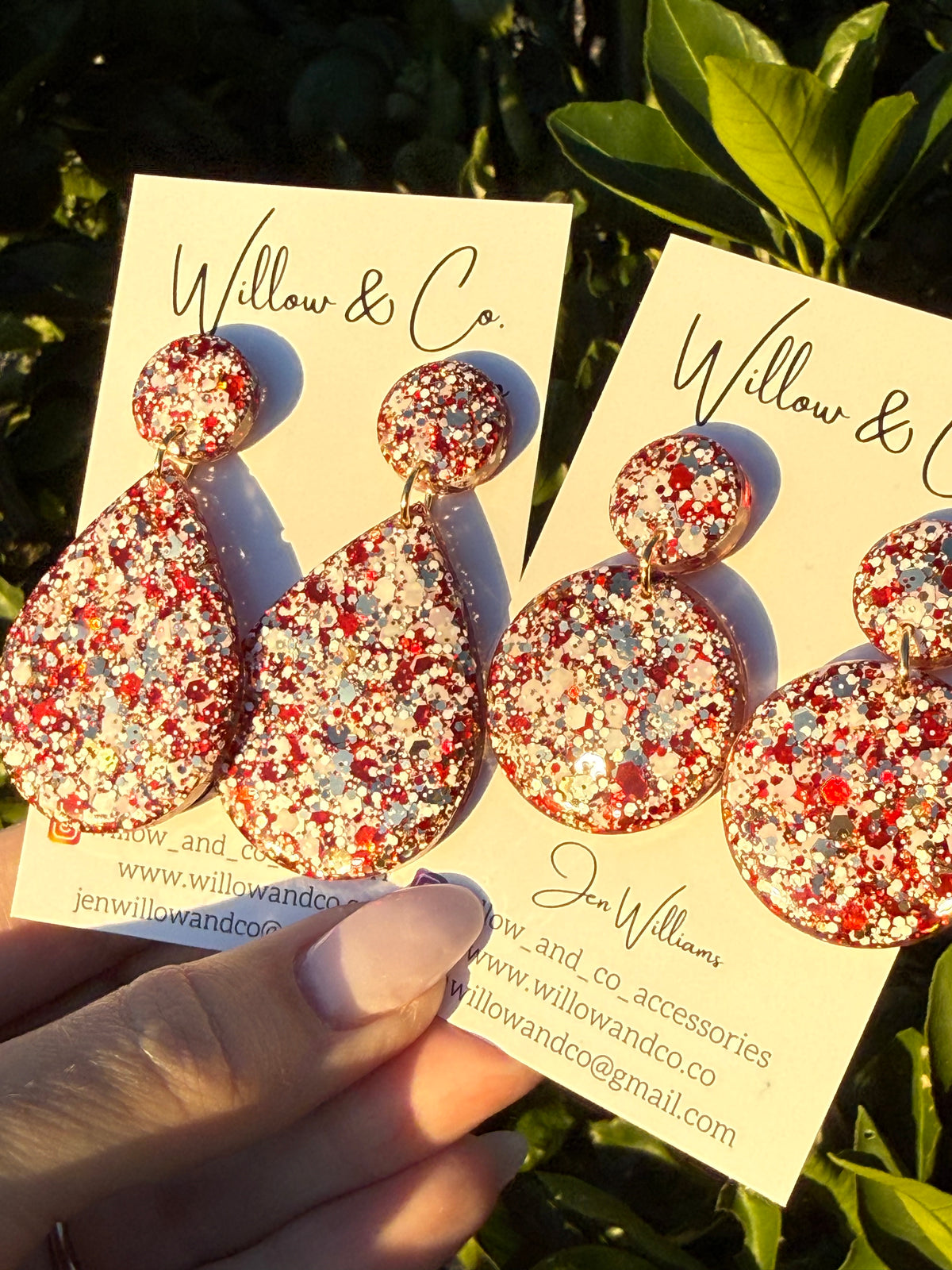 Large Dangle Scarlet Sparkle
