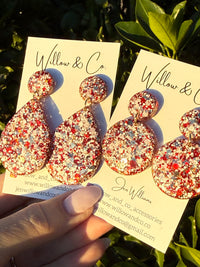 Large Dangle Scarlet Sparkle