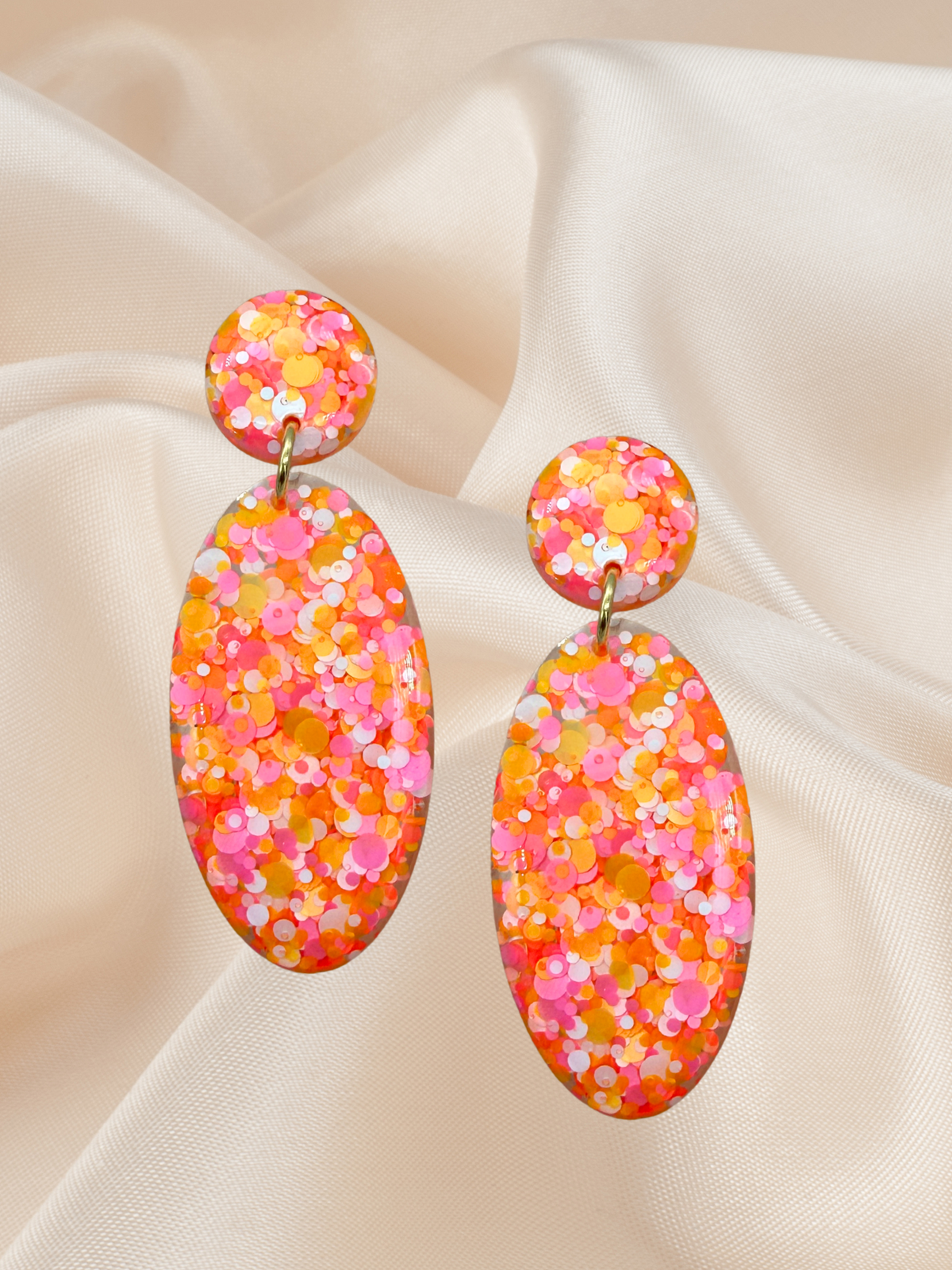 Large Oval Dangle Mimosa Bloom