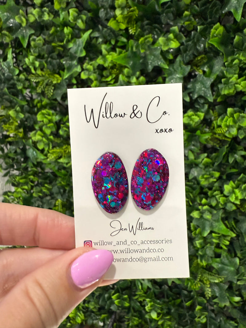 Organic Oval Stud Cosmic Berry