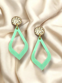 Large Dangle Sage & Gold