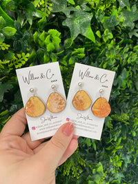 Mini Gem Painted Dangles Rose Gold Bloom