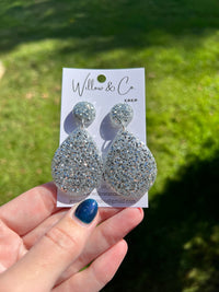 ✨ Icy Opal + Sterling Sparkle Dangle Duo – Now with BONUS Mini Studs