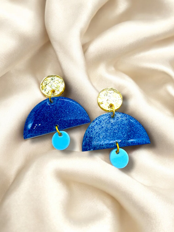 Handpainted trio Dangle Navy