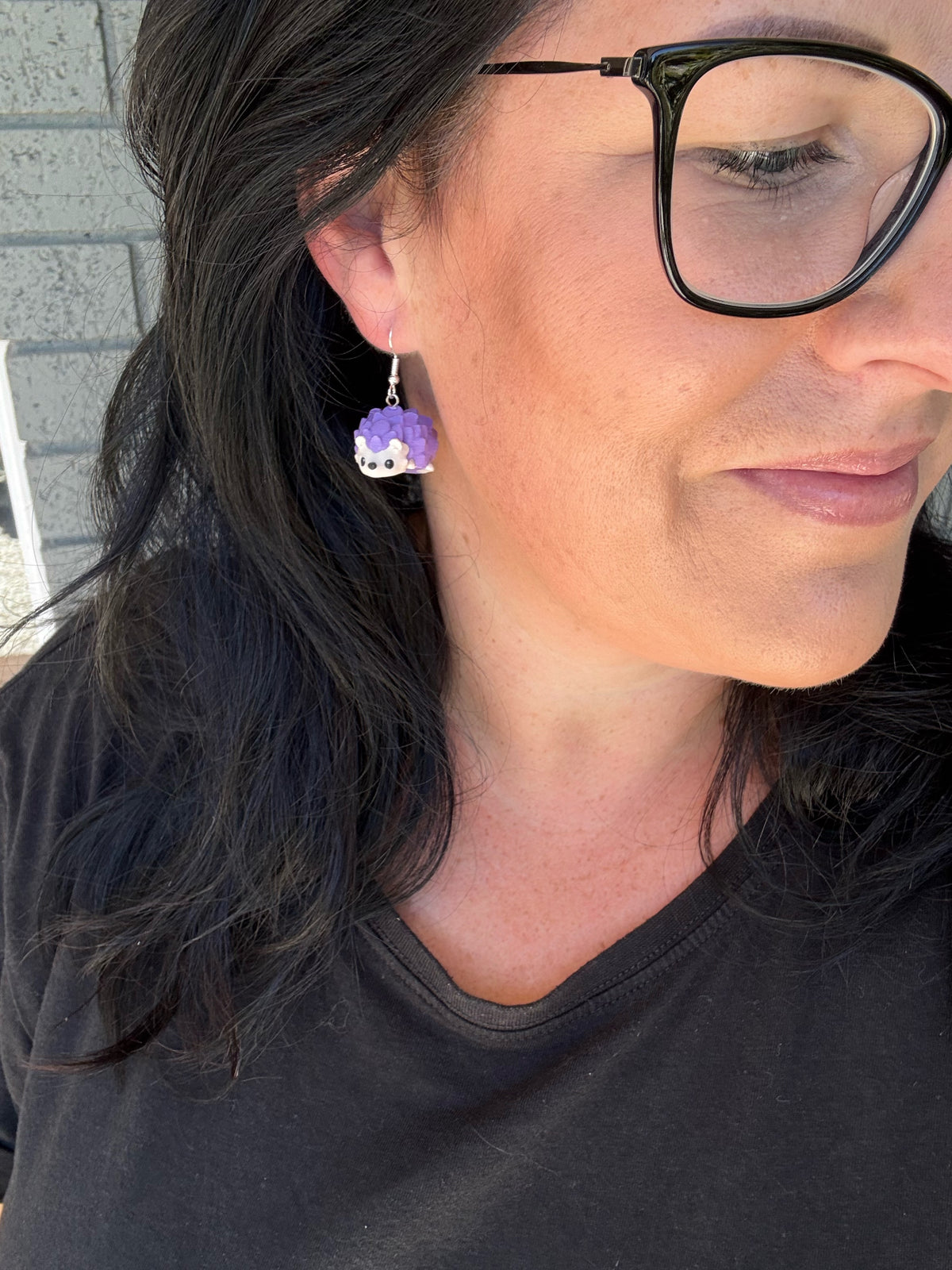 3D Hedgehog Dangle Earrings