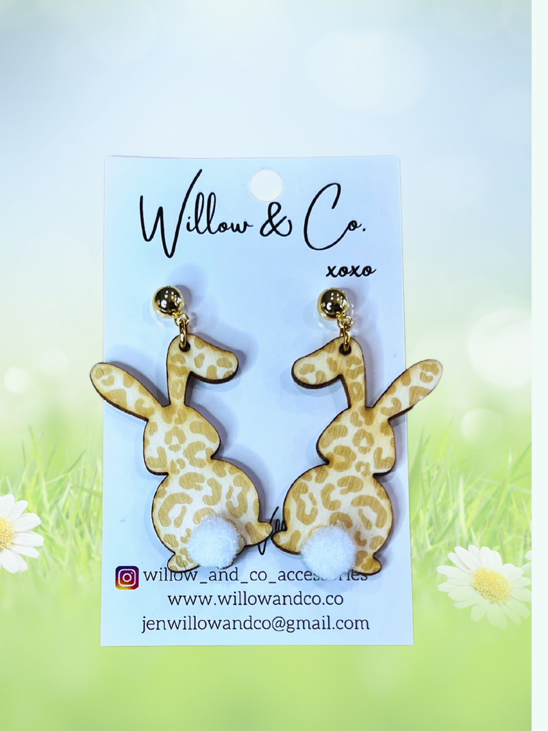 Large Easter Leopard Bunny Dangle