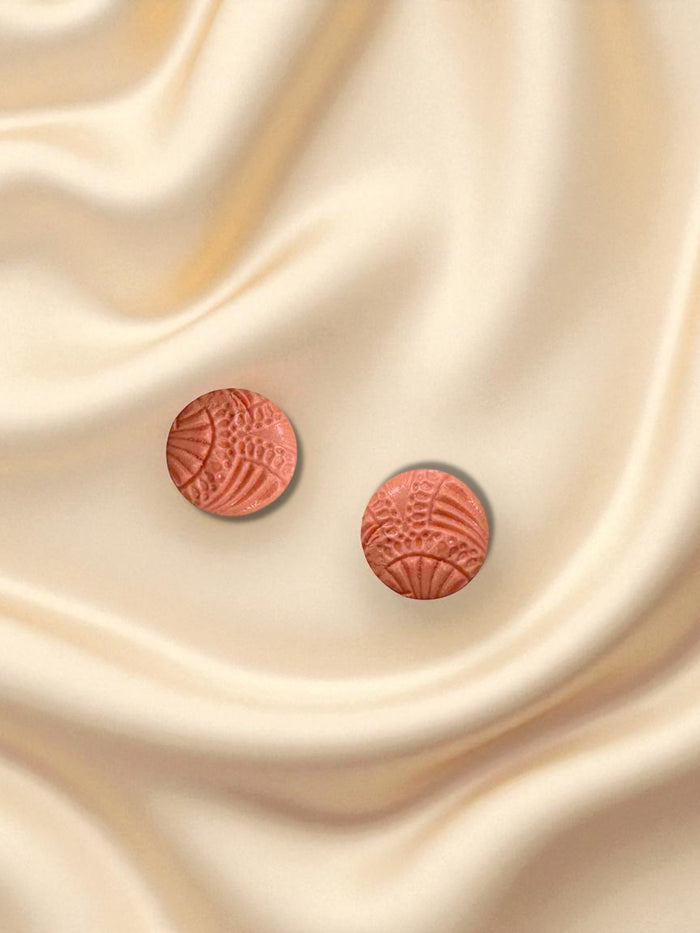 Mini Clay Stud textured fan Peachy