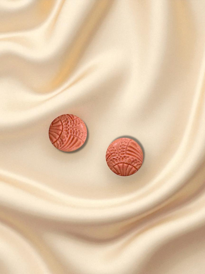 Mini Clay Stud textured fan Peachy