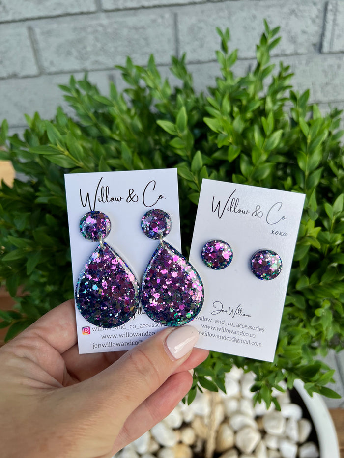 1.5cm Studs Chameleon Purple