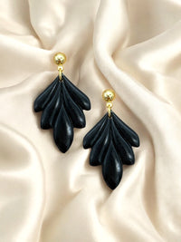 Midnight Petal Midi Clay Dangle