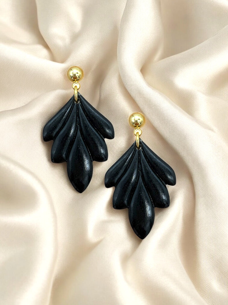 Midnight Petal Midi Clay Dangle