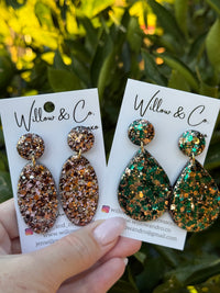 Large Dangle Velvet Evergreen