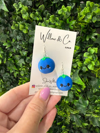 3D Blueberry Dangle Earring