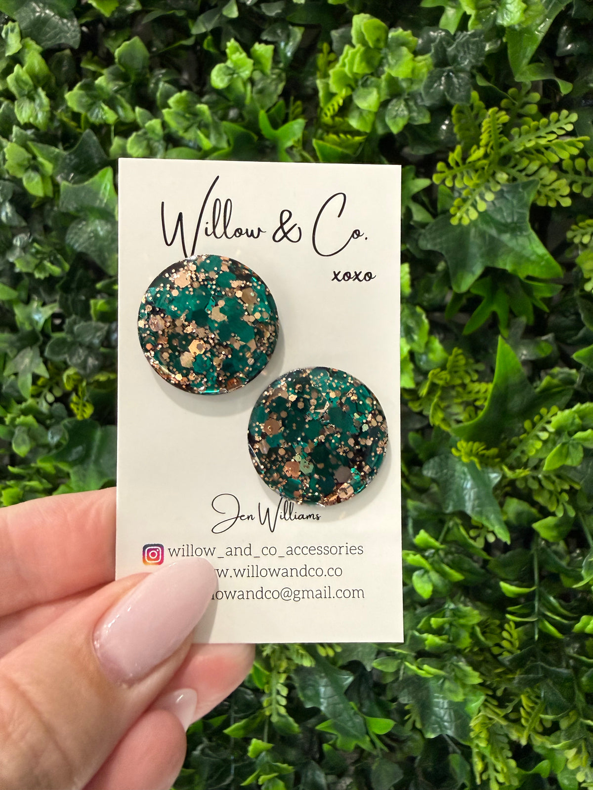 Maxi Stud Velvet Evergreen