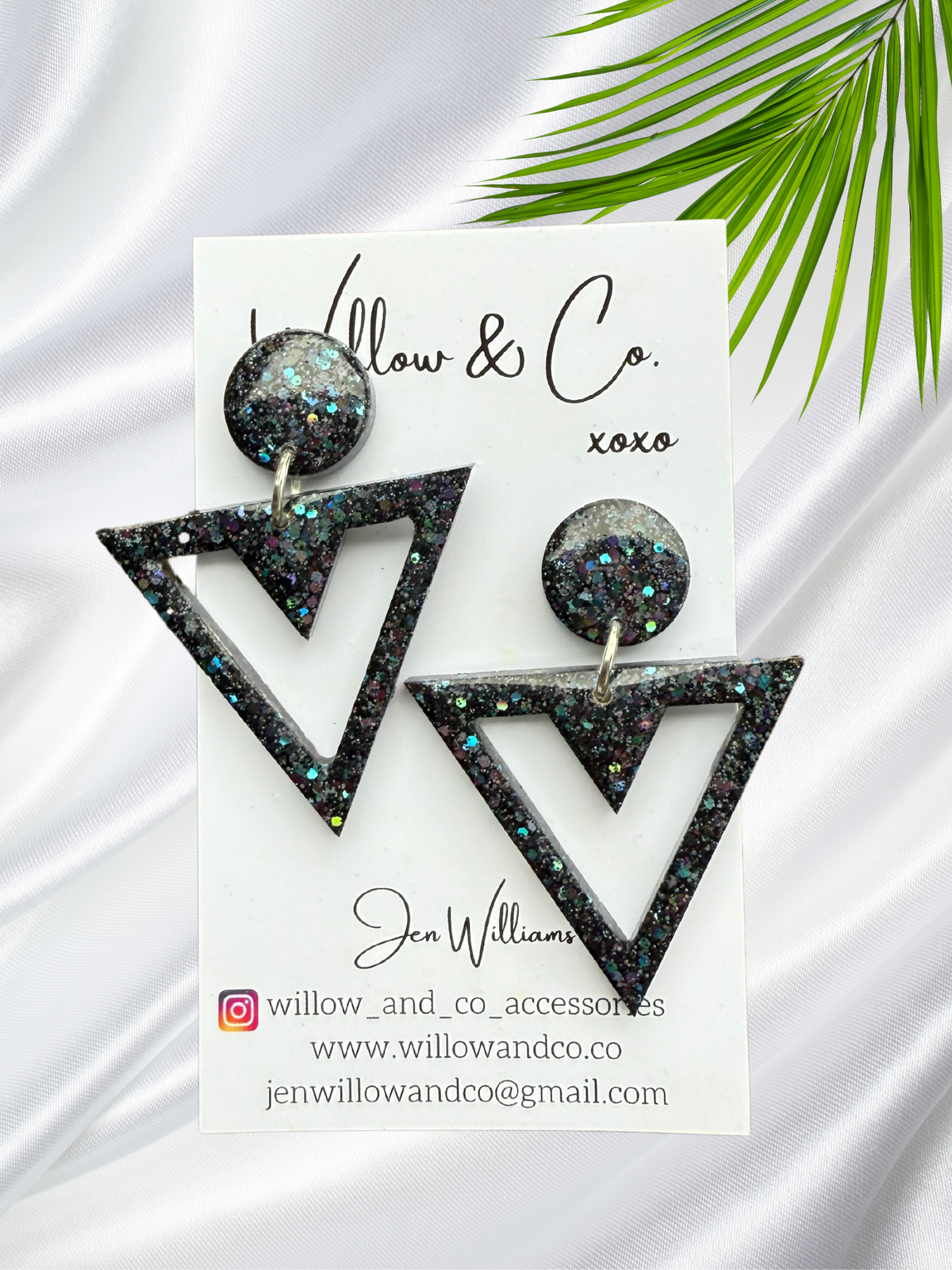 Statement Triad Dangles Black Ice