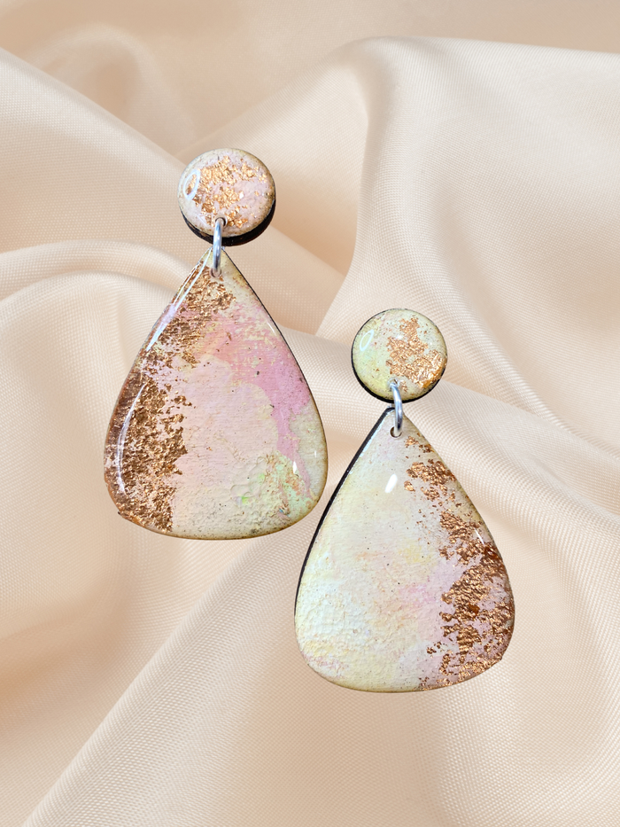 MIDI Teardrop Painted Dangle Rose Gold Bloom
