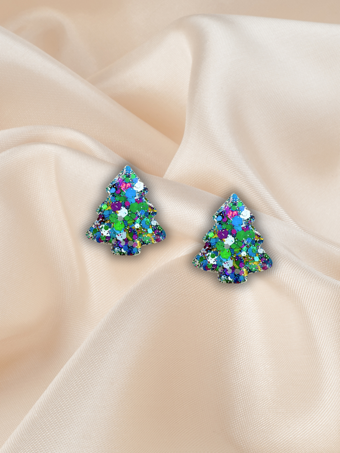 2cm Christmas Tree Stud Sparkle Season